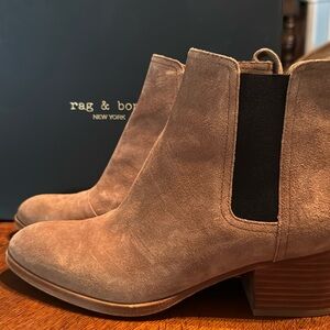 Camel suede walker boots